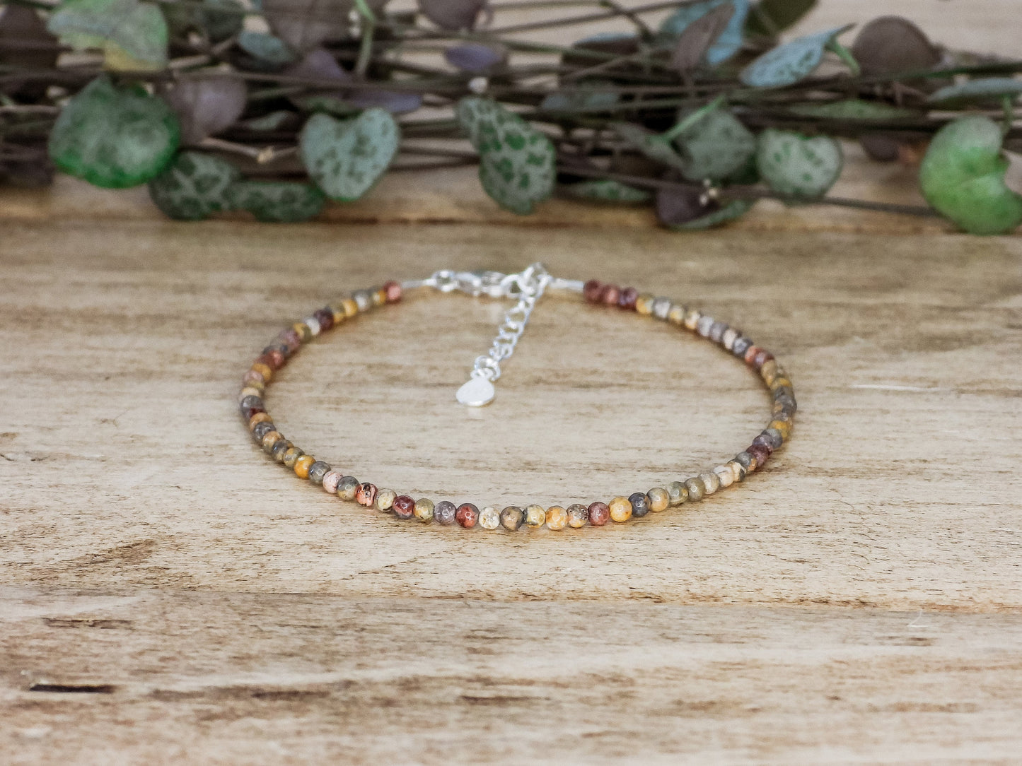 Dainty Leopard Skin Jasper "Perception" Gemstone Bracelet