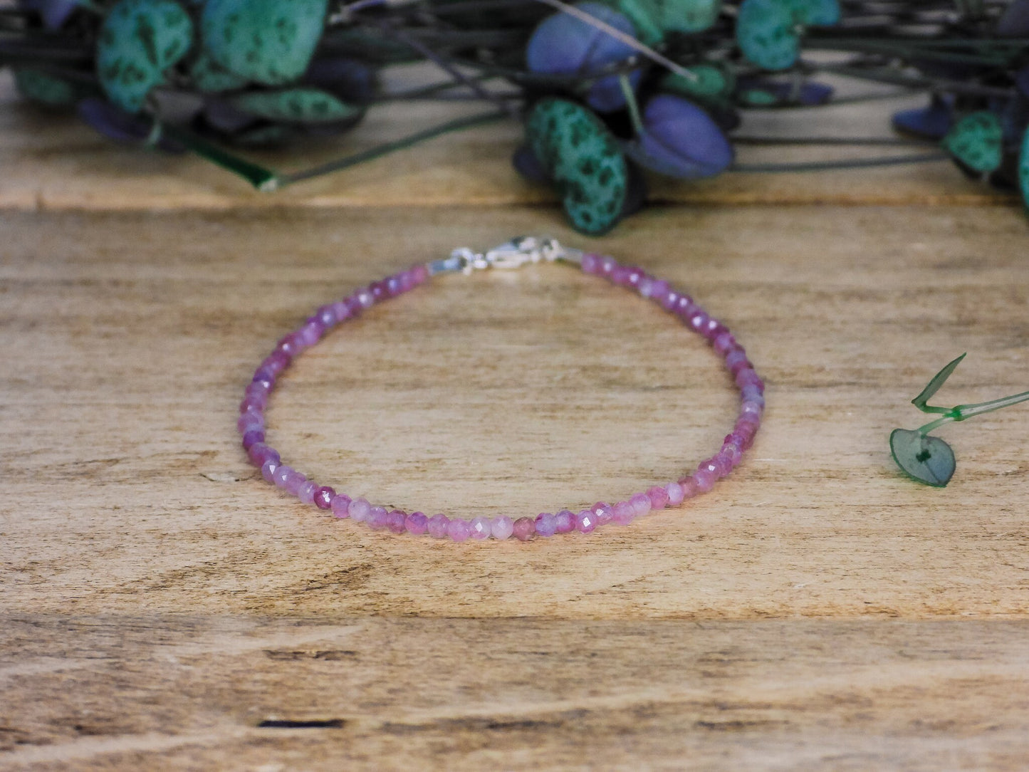 Dainty Pink Tourmaline "Love & Compassion" Gemstone Bracelet | October Birthstone