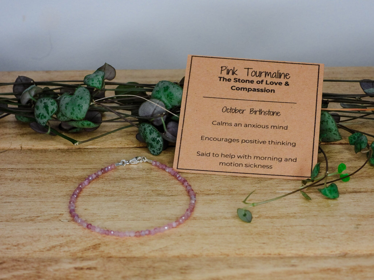 Dainty Pink Tourmaline "Love & Compassion" Gemstone Bracelet | October Birthstone