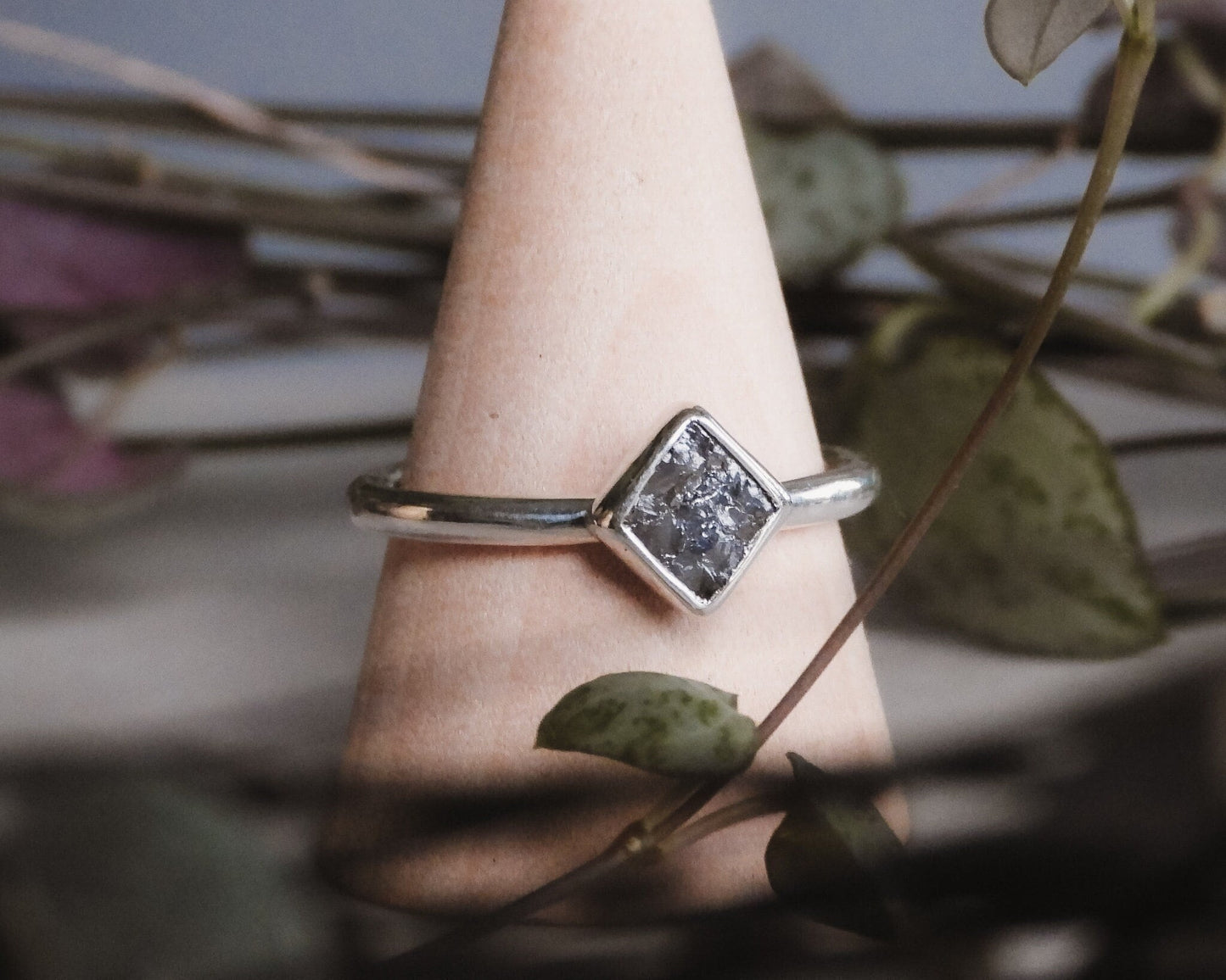 Custom Made Raw Diamond Engagement Ring