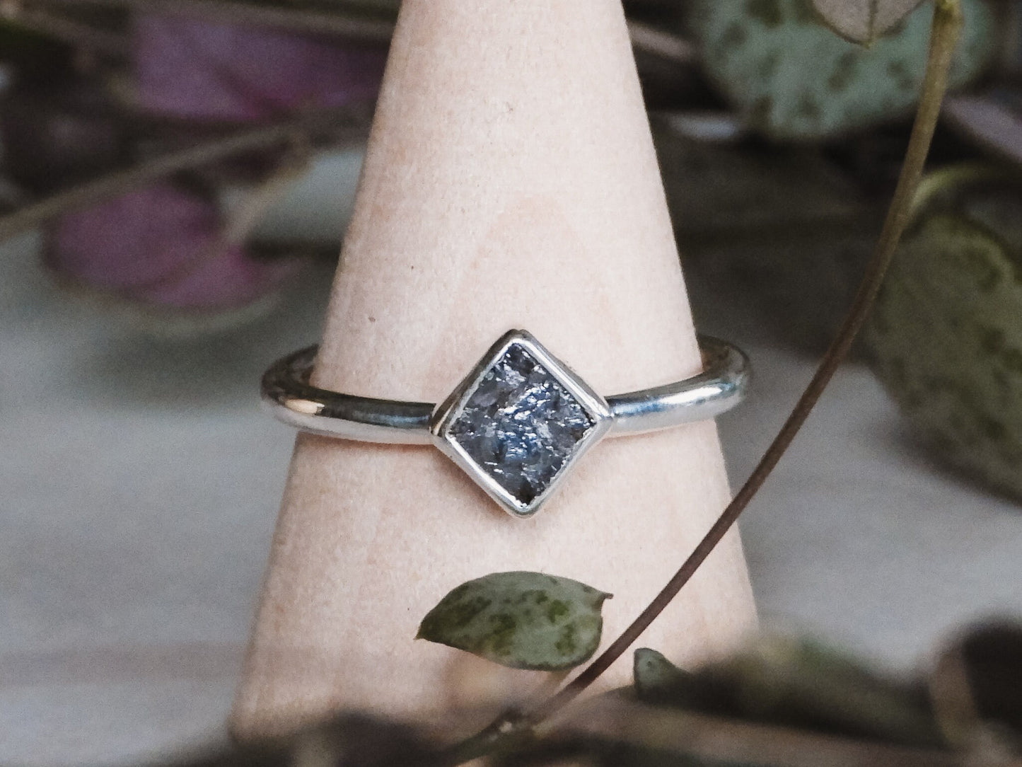 Custom Made Raw Diamond Engagement Ring
