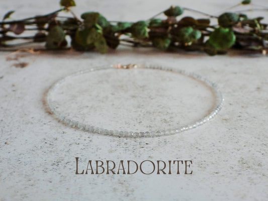 Dainty Labradorite "Transformation" Gemstone Anklet