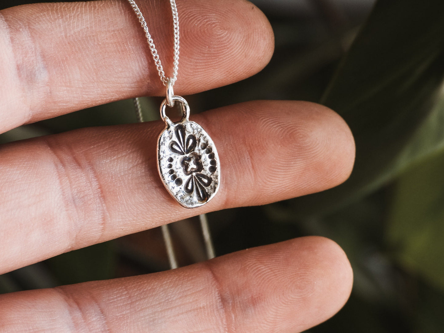 Personalised Floral Mandala Charm Necklace