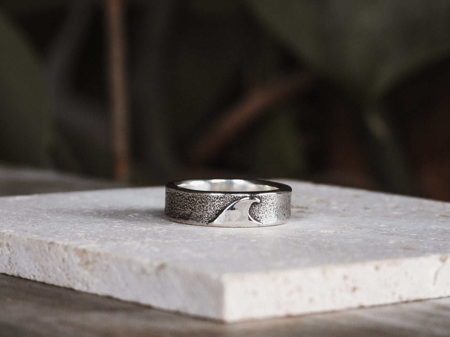 Custom Made Rustic Wave Ring
