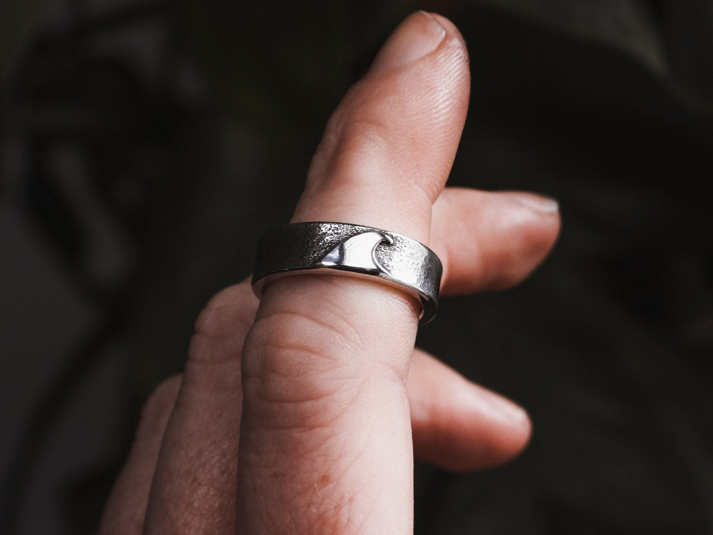 Custom Made Rustic Wave Ring