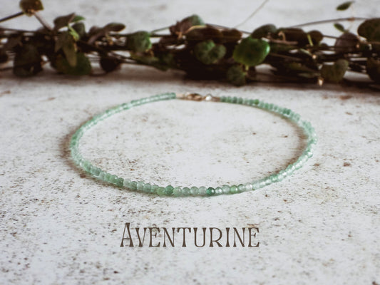 Dainty Aventurine "Prosperity" Gemstone Anklet