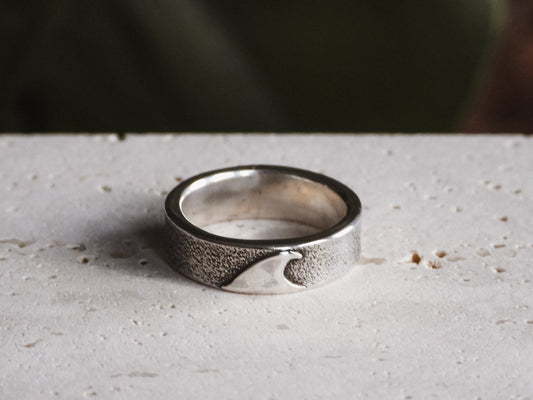 Custom Made Rustic Wave Ring